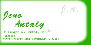 jeno antaly business card